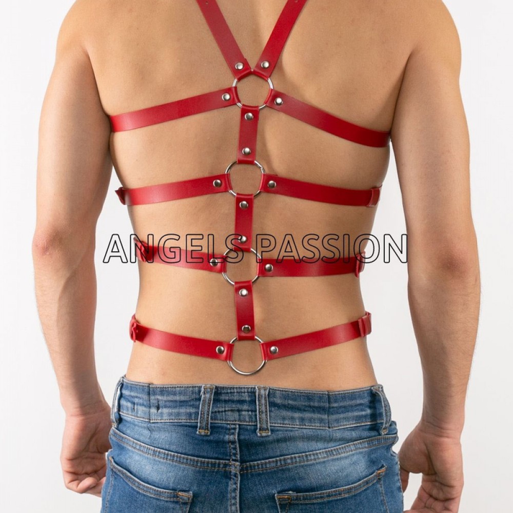 Seksi Erkek Body Harness, Deri Erkek Body Harness - APFTM54