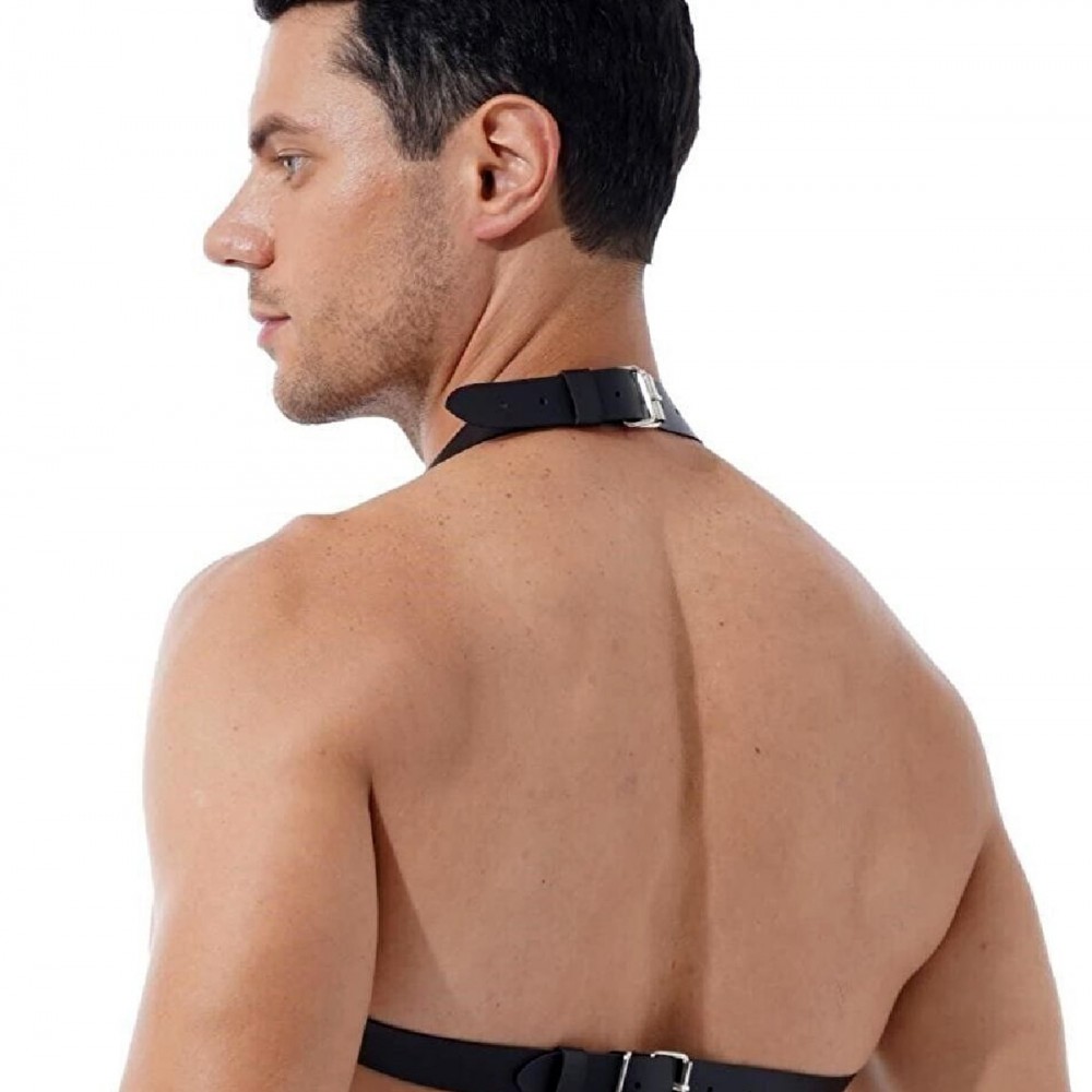 Zincirli Erkek Ğögüs Deri Harness - APFTM96